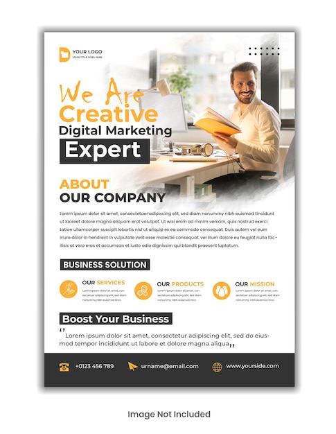 PSD digital marketing agency flyer template design