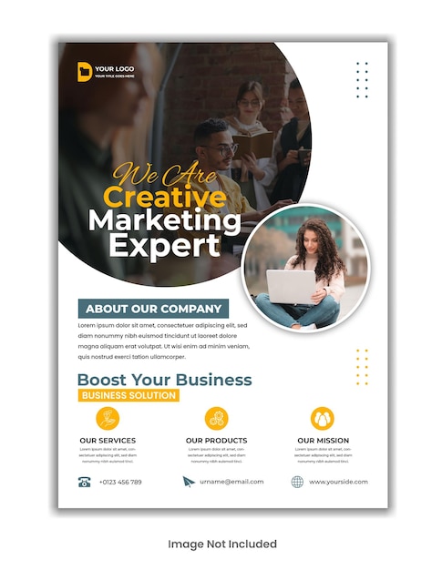 PSD digital marketing agency flyer template design