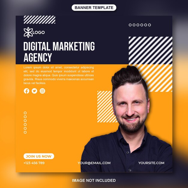 PSD digital marketing agency instagram banner design social media banner template