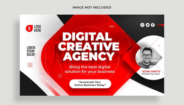 Digital marketing agency instagram post and social media banner template premium psd