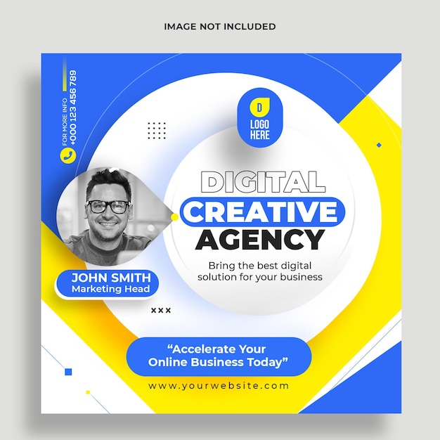 Digital marketing agency instagram post and social media banner template premium psd