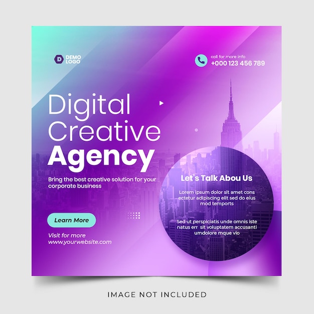 PSD digital marketing agency instagram post and social media banner template premium psd