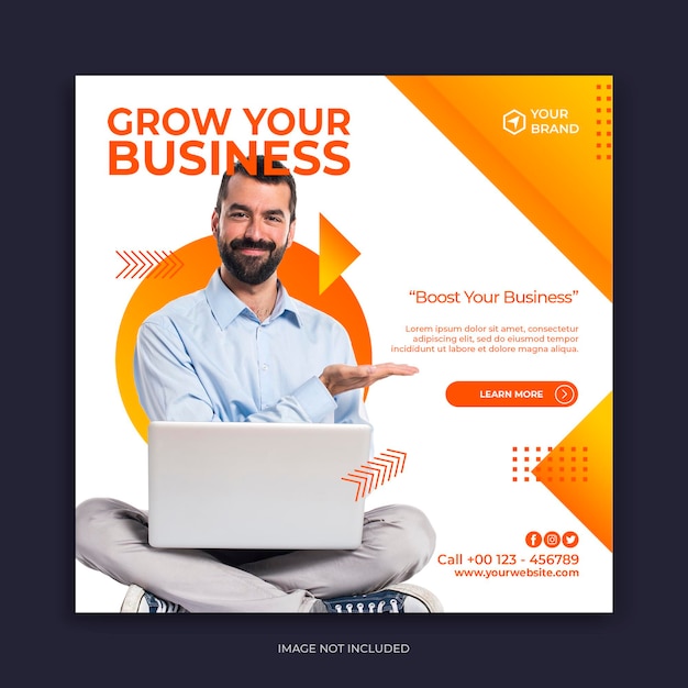 Digital marketing agency instagram post and social media banner template