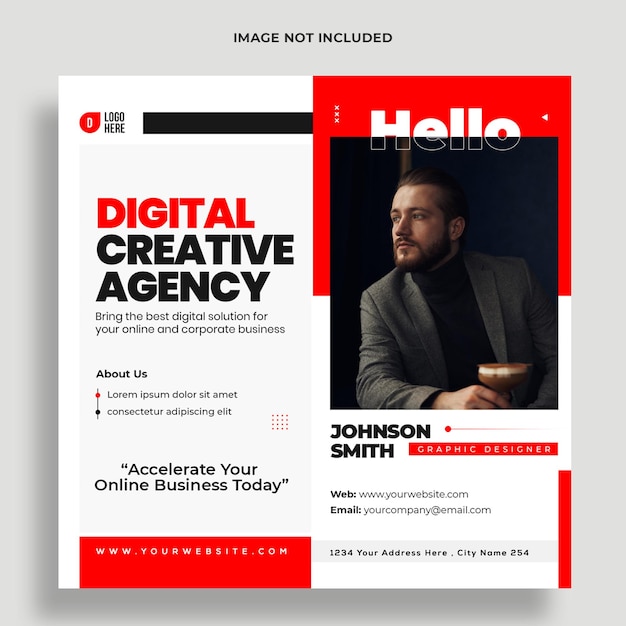 Digital marketing agency instagram post and social media banner template