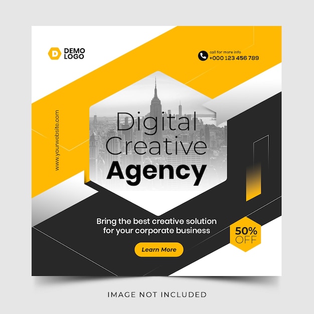 Digital marketing agency instagram post and social media banner template