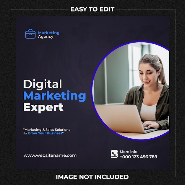 Digital marketing agency instagram post and social media banner template