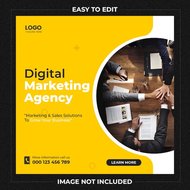 Digital marketing agency instagram post and social media banner template