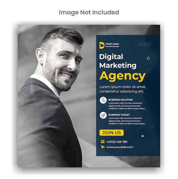 PSD instagram dell'agenzia di marketing digitale o modello di post sui social media