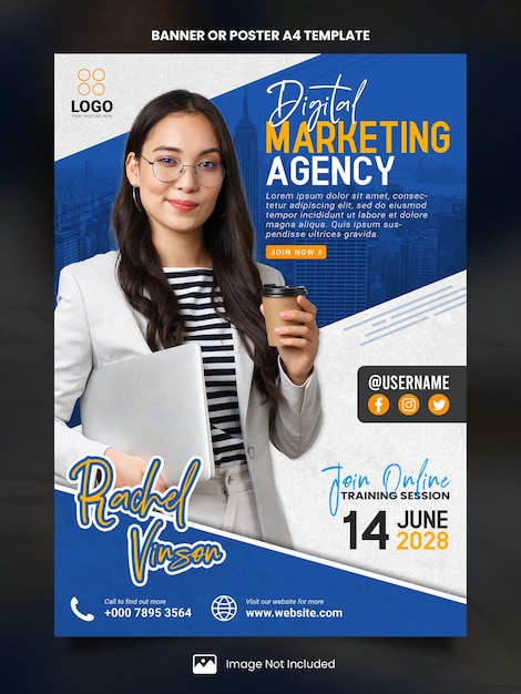 Digital marketing agency poster a4 or banner template