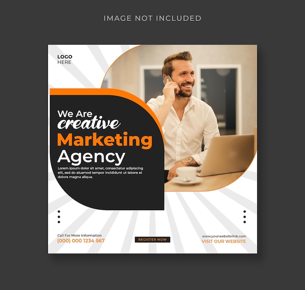 Digital marketing agency promotion instagram post social banner template