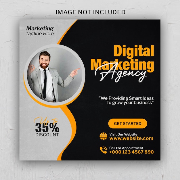Digital marketing agency social media banner and instagram post web banner design template