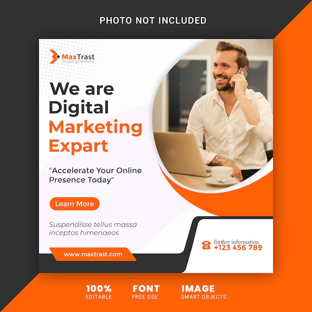 Digital marketing agency social media banner template post