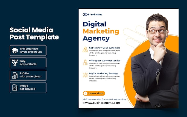PSD digital marketing agency social media banner template