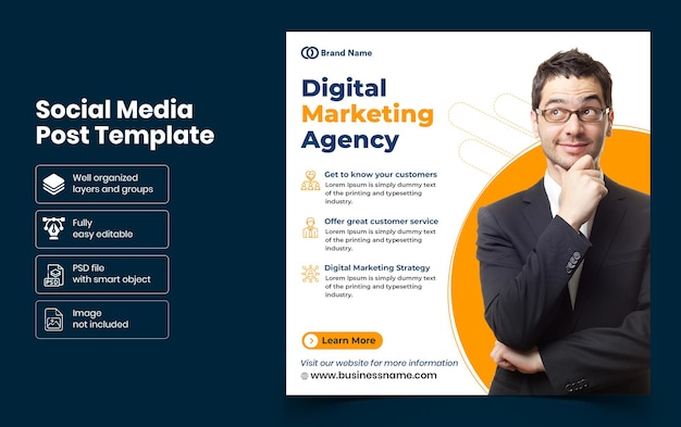 Digital marketing agency social media banner template