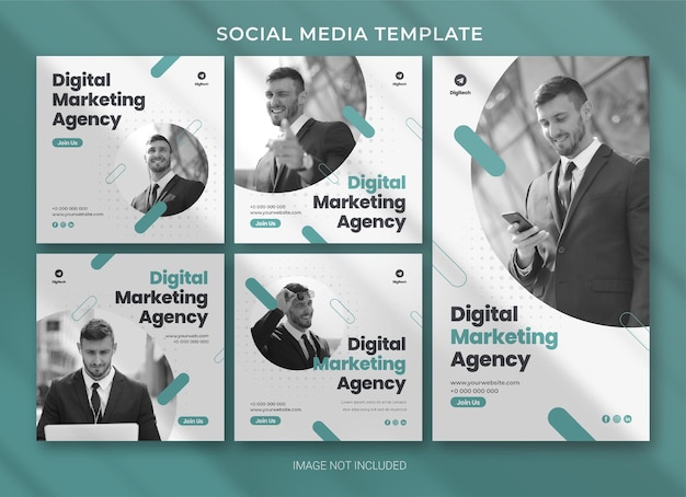 PSD modello di bundle pacchetto business social media agenzia di marketing digitale premium psd