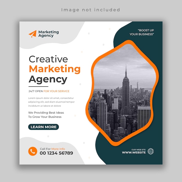 PSD digital marketing agency social media and corporate instagram post template.