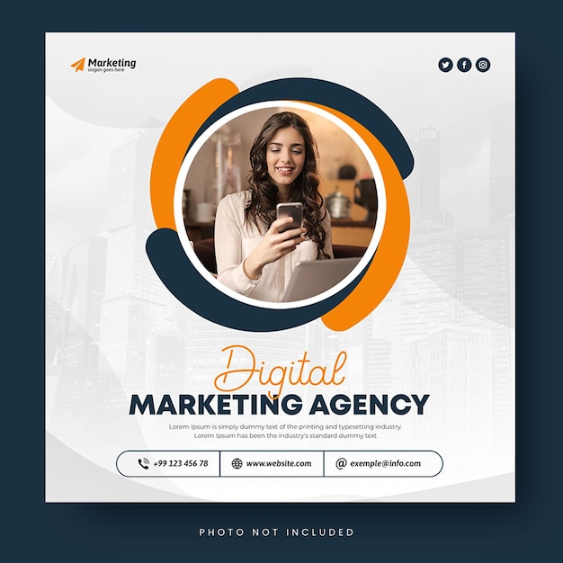 Digital marketing agency social media and instagram post template