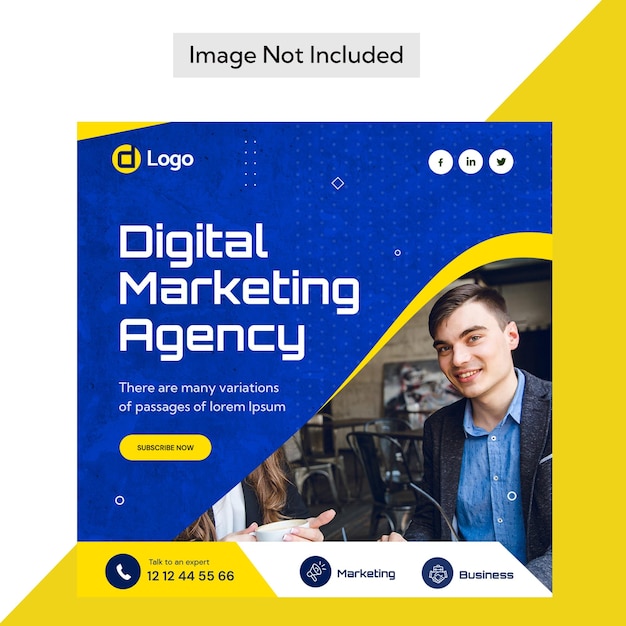 Digital marketing agency social media post or banner design template