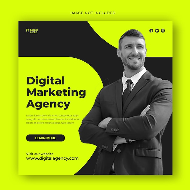 Digital marketing agency social media post banner template