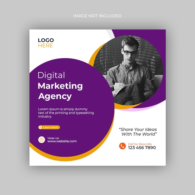 Digital marketing agency social media post instagram post and web banner design template