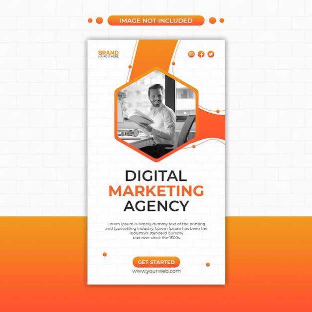 Digital marketing agency social media post and instagram story template