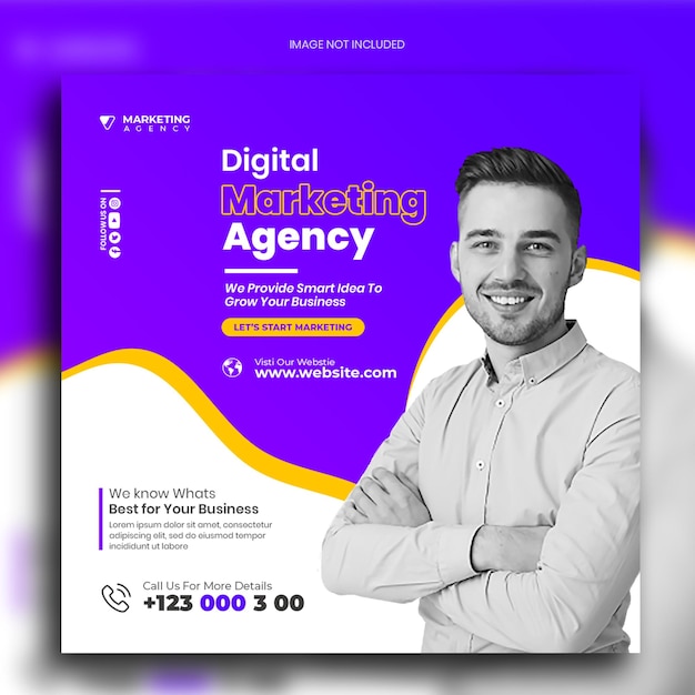 Digital marketing agency social media post or promotional banner