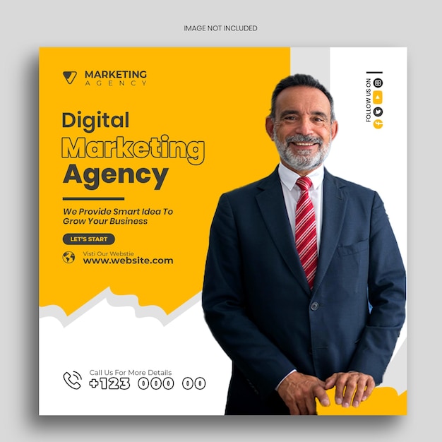 Digital marketing agency social media post or promotional banner