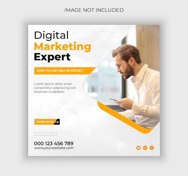 Digital marketing agency social media post or square banner template