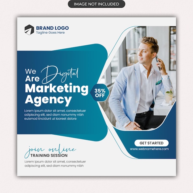 Digital marketing agency social media post  square instagram banner web template