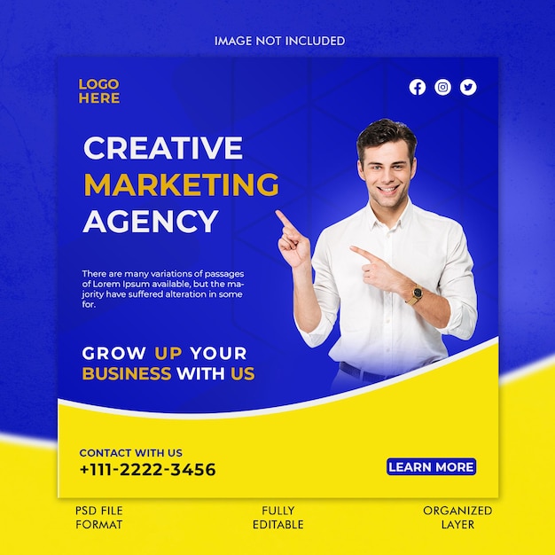 Digital marketing agency social media post template design