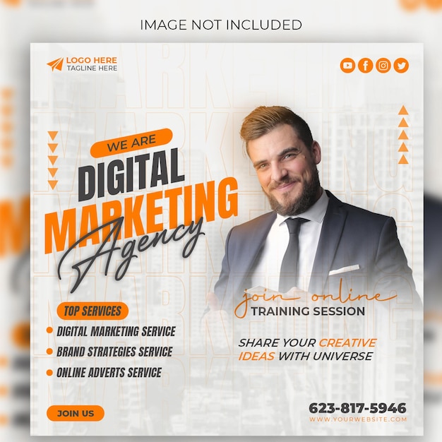 Digital marketing agency social media post template design