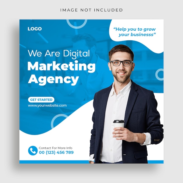 PSD digital marketing agency social media post template