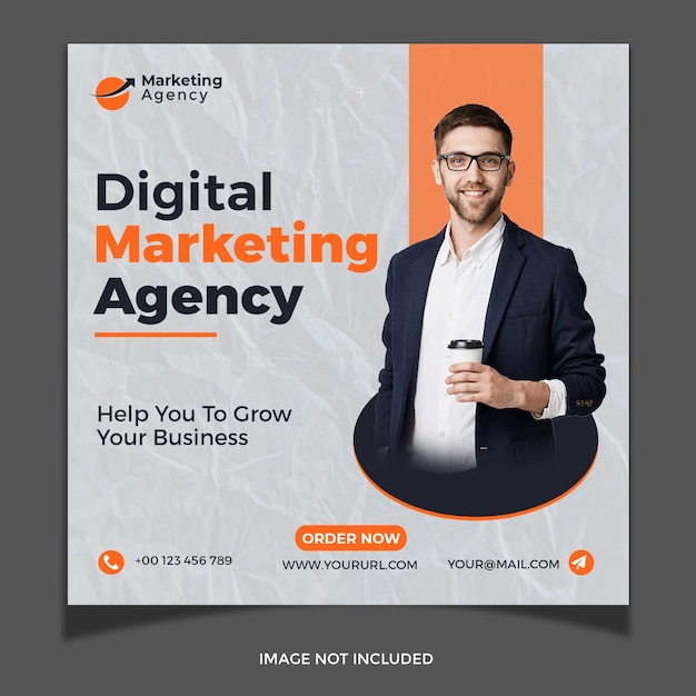 PSD digital marketing agency  social media post template