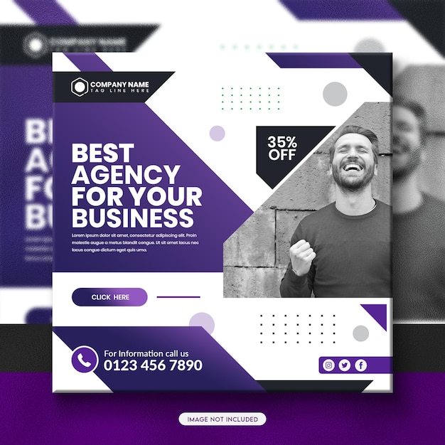 Digital marketing agency social media post and web banner template