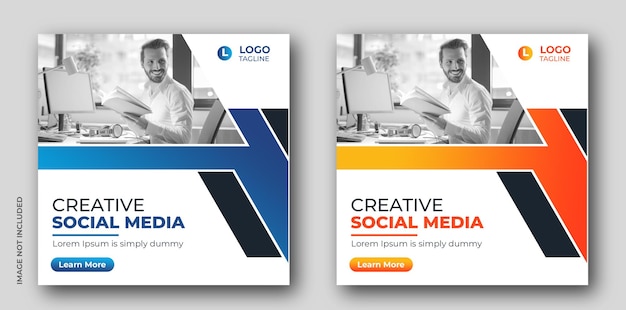 PSD digital marketing agency social media post and web banner template