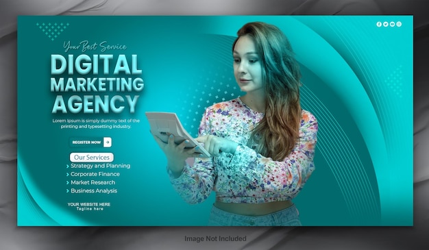 PSD digital marketing agency social media poster desig