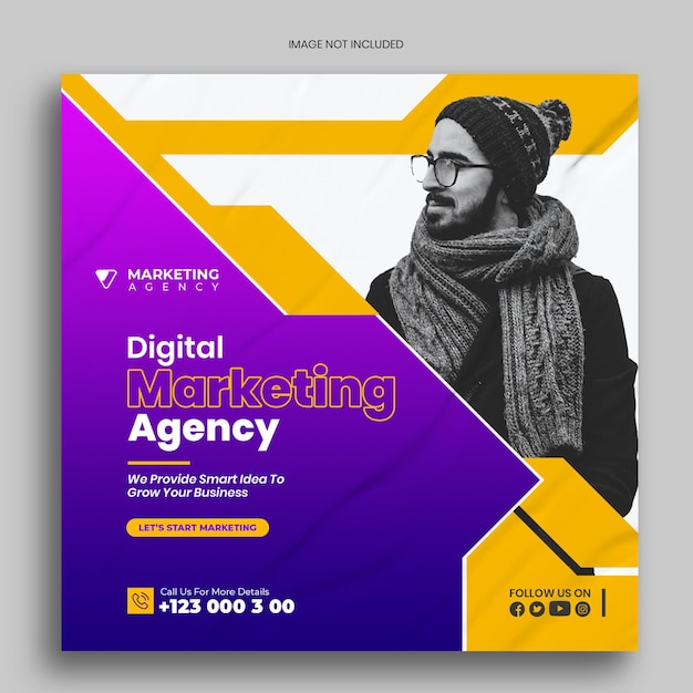 PSD digital marketing agency social media or promotional banner post