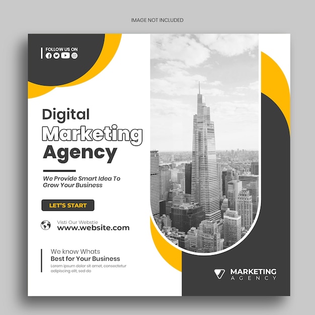 PSD digital marketing agency social media or promotional banner post