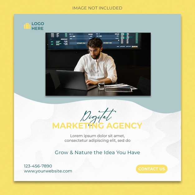 Instagram 投稿フィード用のデジタル マーケティング代理店のソーシャル メディア テンプレート