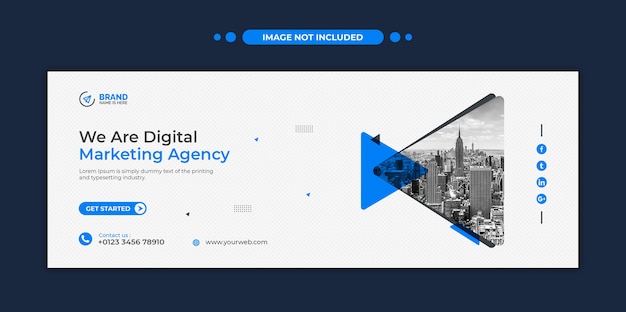 デジタルマーケティングエージェンシーソーシャルメディアウェブバナーまたは正方形のチラシテンプレート