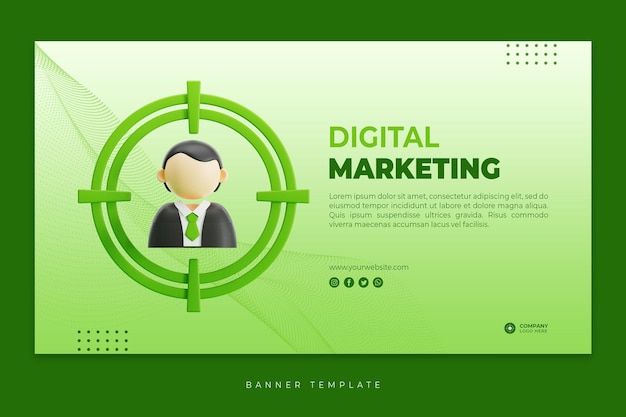 Digital marketing agency web banner psd