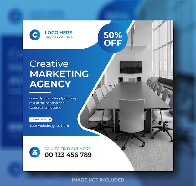 Digital marketing agency web banner template, business social media post