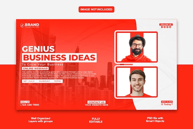 PSD digital marketing agency youtube thumbnail or web banner template