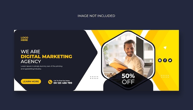 Digital marketing business agency facebook cover or web banner template