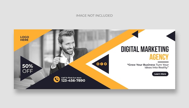 Digital marketing business agency facebook cover or web banner template