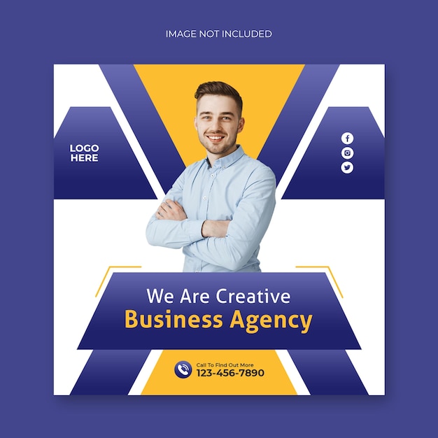 PSD digital marketing business agency social media post and web banner template