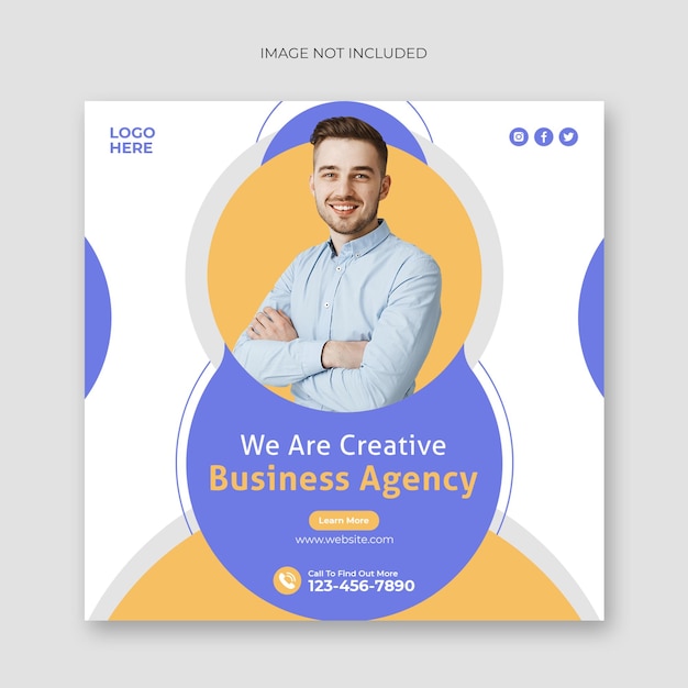 PSD digital marketing business agency social media post and web banner template