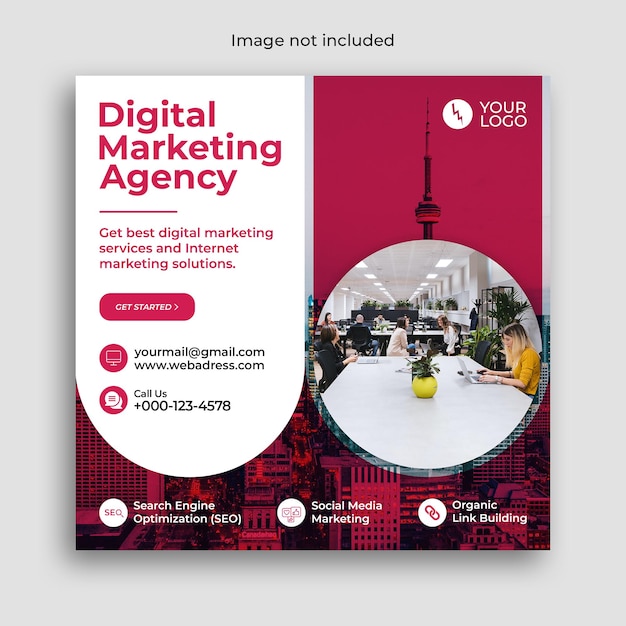Digital marketing business banner or corporate social media banner and instagram post template