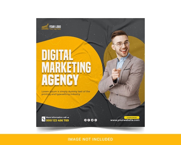 Digital marketing business banner or corporate social media banner and instagram post template