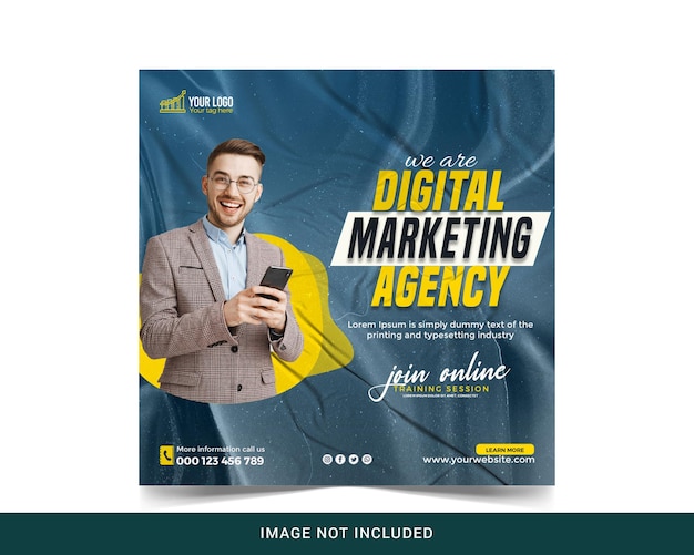 PSD digital marketing business banner or corporate social media banner and instagram post template